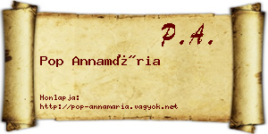 Pop Annamária névjegykártya